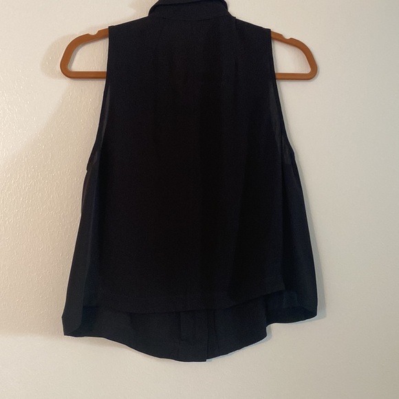 Theory SILK Black Gemia Double Georgette Blouse M - Picture 2 of 6